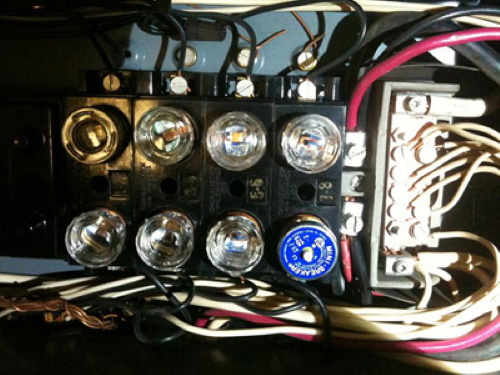 Amateur wiring and multi-tapping. This is a fire hazard!! and<br>must be corrected for safety reasons and insurance purposes.
