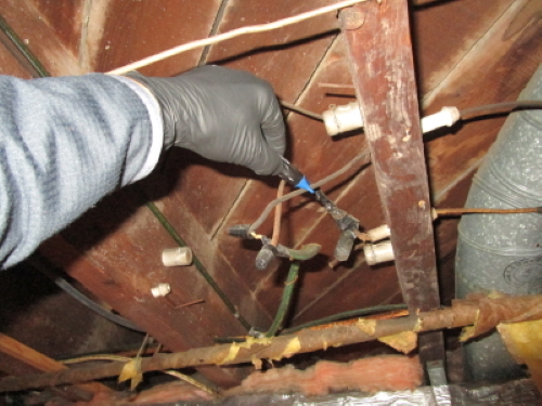 Insurance companies want this old knob & tube wiring removed/replaced.